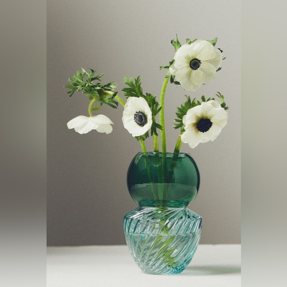 Anthropologie Other - Anthropologie Teal and Green Glass Vase